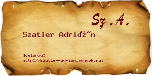 Szatler Adrián névjegykártya